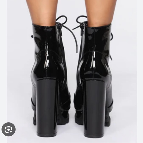 Platform chunky heel combat ankle boot - Picture 5 of 5